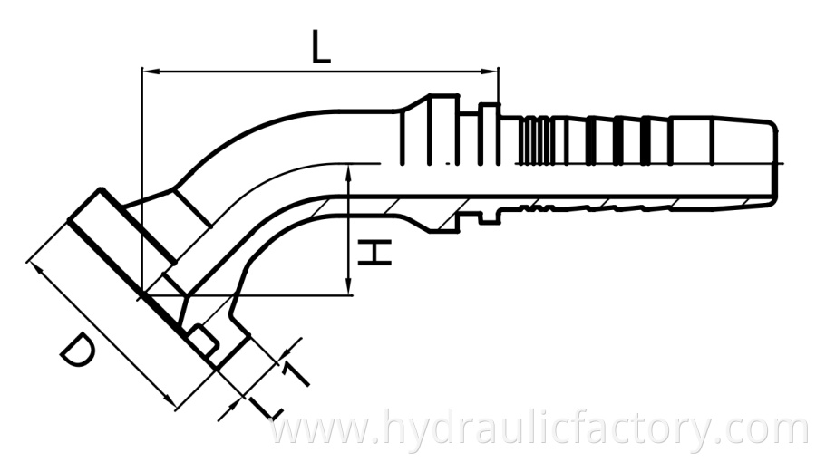 45 Degree Flange 3000 Psi Drawing